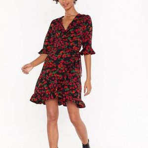 Nasty gal floral wrap dress